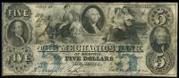 Memphis, TN 1854 $5, The Mechanics Bank, SN:65, VF